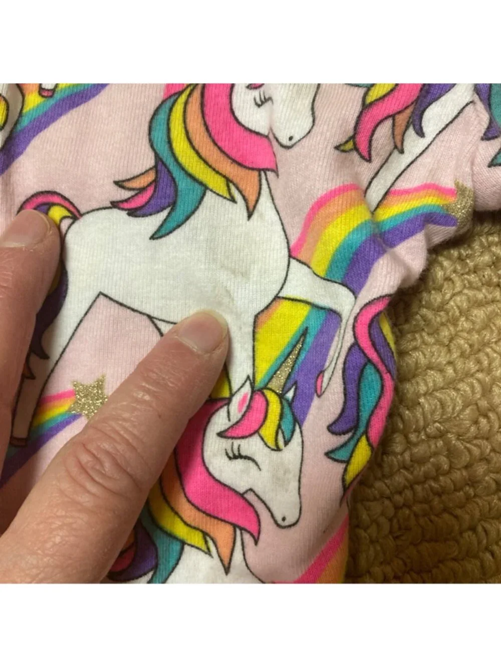 Children's Place Leggings Infant Girl 18-24 Month Small Flaw Rainbow Unicorn
